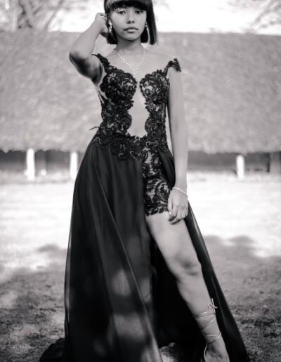 Lady in black matric gown