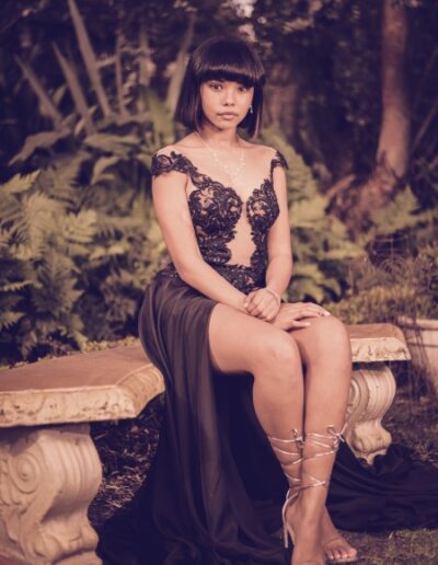 Lady in black matric gown