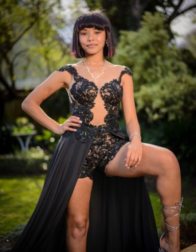 Lady in black matric gown