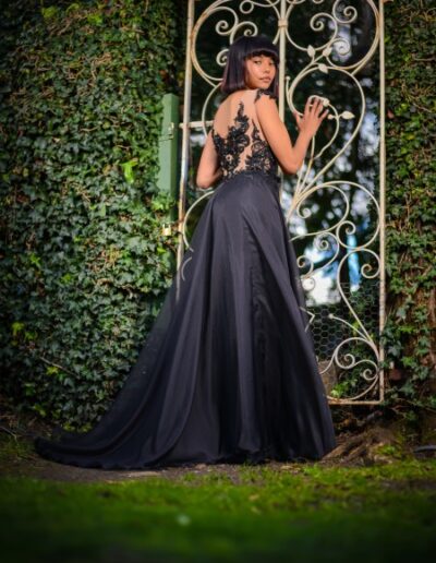 Lady in black matric gown