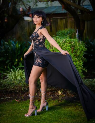 Lady in black matric gown